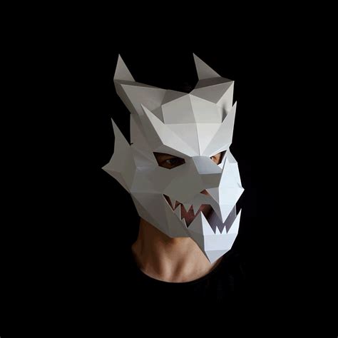 DRAGON Mask - Make your own 3D dragon mask with this PDF download Animal Masks, Animal Heads ...