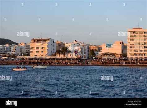 View of San Antonio sunset strip, San Antonio, Ibiza Stock Photo - Alamy