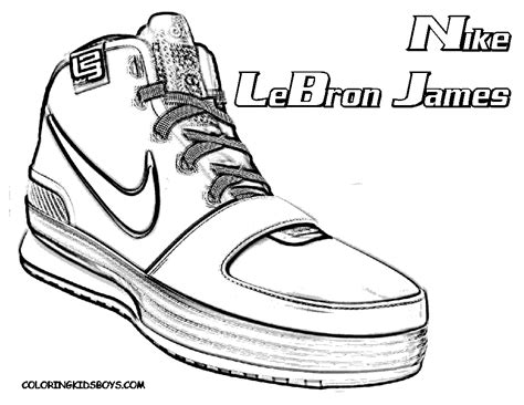 LeBron James Shoes Coloring Pages Printable