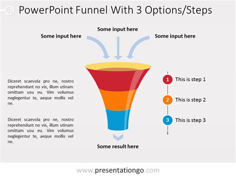 PowerPoint Funnel Chart With 3 Steps - PresentationGO.com