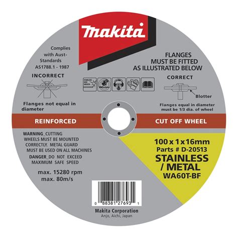 Makita 100 x 1 x 16mm Cutting Disc | Bunnings Warehouse