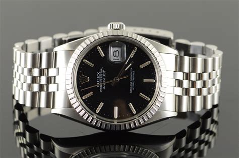 Rolex 34mm Datejust Black Dial Ref. 16030 Watch - Men's | Property Room