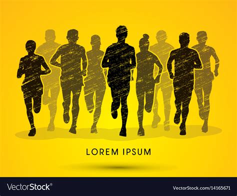 Marathon runners Royalty Free Vector Image - VectorStock