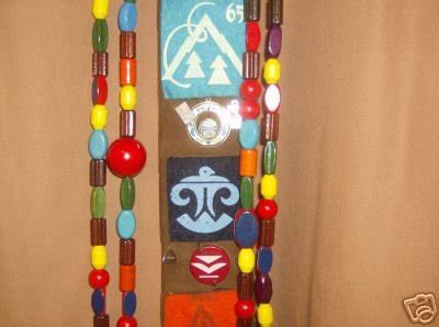 1960s Camp Fire Girls Dress - Pins Beads Badges Patches | #24382591