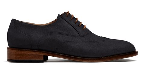 Wingtip Oxfords in blue suede