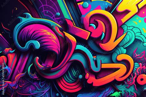 Abstract Neon Graffiti Wallpaper | Uwalls.co.uk