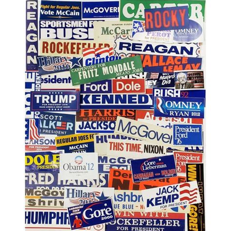 Collection of Political Campaign Bumper Stickers