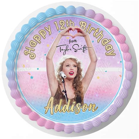 Taylor Swift Singer Edible Cake Toppers Round – Ediblecakeimage