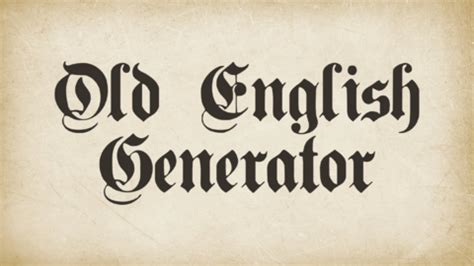 Old English Font Name Generator - Infoupdate.org