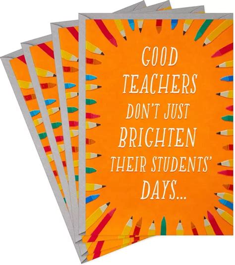 PACK OF 4 Teacher Appreciation Cards (Good Teachers Brighten Futures) $20.99 - PicClick