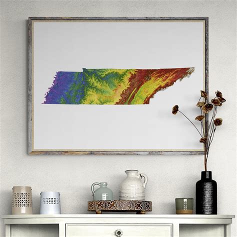 Tennessee Color Elevation Map Wall Art Poster Print – SterlingCarto