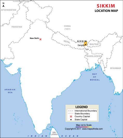 Location map of Sikkim