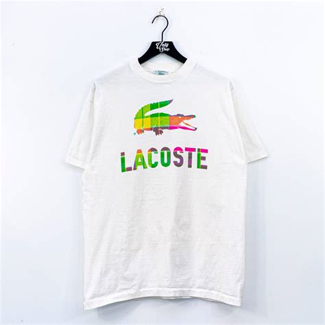 Vintage 80s Izod Lacoste Alligator Logo Madras T-Shirt Size Large | Grailed