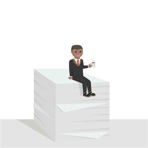 businessman african completed the task design character on white ...