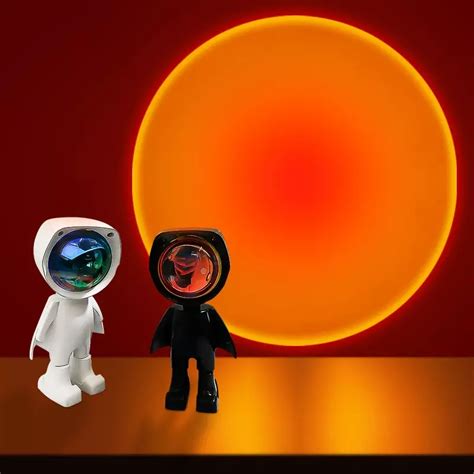Usb 360°sunset Projector Lamp Robot Led Projector Night Lights Rainbow Sunset Red Selfie Light ...