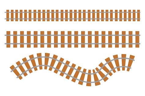 Rail way collection top view, train road in cartoon style isolated on ...