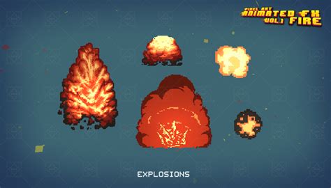 Pixel Art Animated Fx Vol.01 Fire | GameDev Market