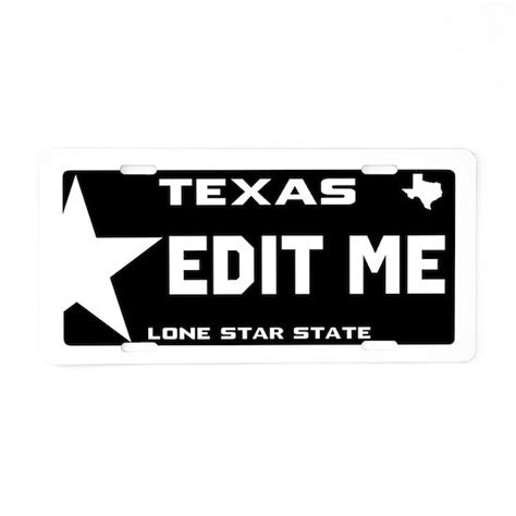 Custom Black Texas Aluminum License Plate by WerewolfSpeedShop - CafePress