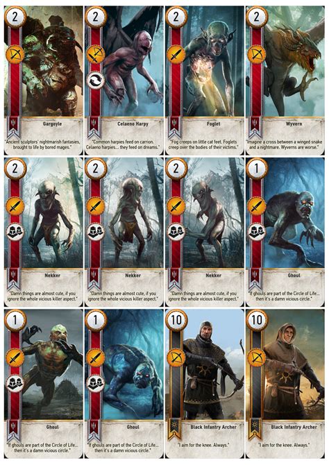 Gwent Cards in Printable A4 Sheets - Album on Imgur | Playing cards ...