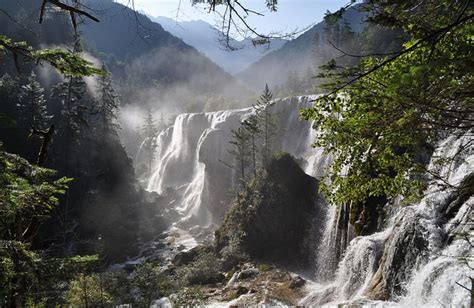 Jiuzhaigou Valley Pearl Shoal Waterfall (Sichuan, China) - fall Jiuzhaigou Valley - falls ...