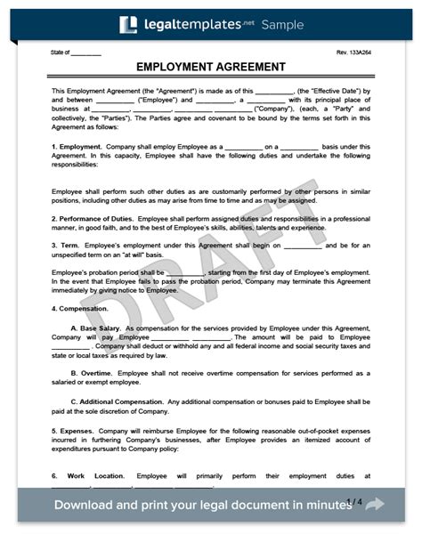 Create an Employment Contract in minutes | LegalTemplates