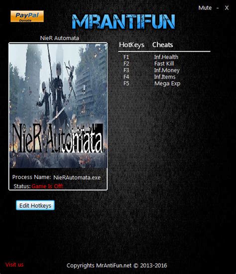 NieR: Automata Trainer +5 v1.01 MrAntiFun - download cheats, codes, trainers