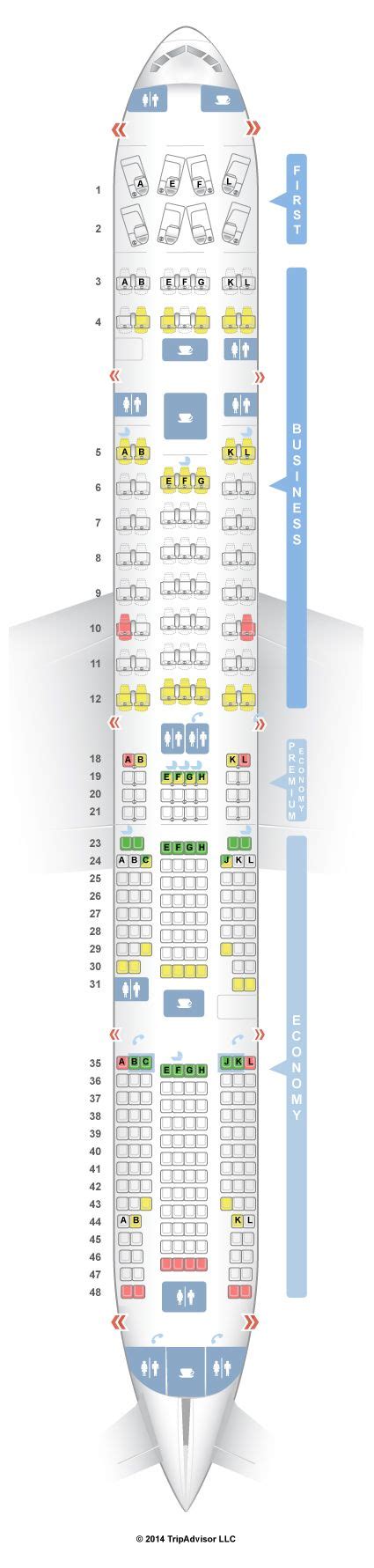 SeatGuru Seat Map Air France Boeing 777-300ER (77W) Four Class | American airlines, Seatguru ...