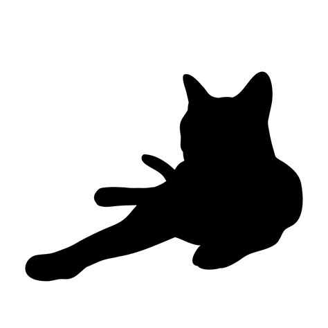 Black Cat Lying Down Abstract Silhouette. Icon, Logo vector illustration. 15633111 Vector Art at ...