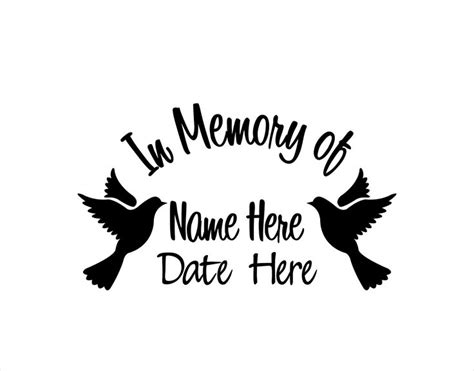 In Memory of Decal with Doves | Loving memory car decals, Memories, In ...