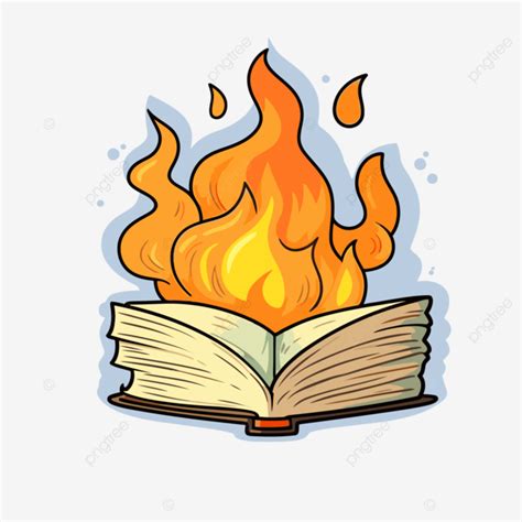 Book On Fire In The Cartoon Style Clipart Vector, Book Clipart, Fire Clipart, Cartoon Clipart ...