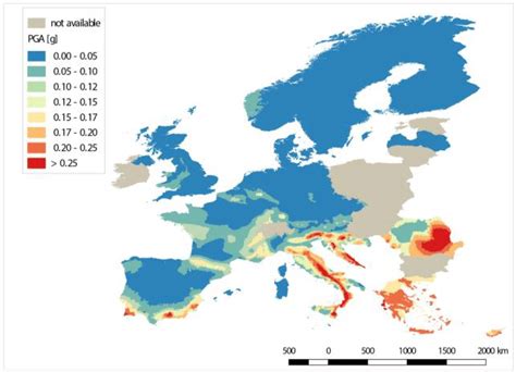 -Seismic zones in Europe: peak ground acceleration for the reference ...