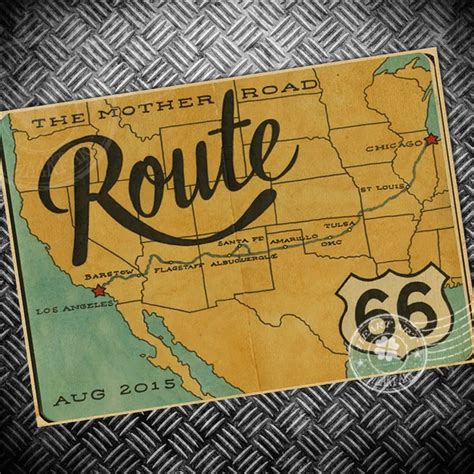 Free ship Vintage poster USA Route 66 Map RetroOld paper painting wall art sticker print picture ...