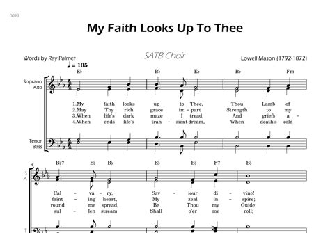 My Faith Looks Up To Thee - SATB Choir - W/Chords (arr. César Madeira ...