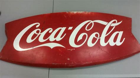 Sold Price: Large vintage Coca-Cola metal sign approximately - October ...