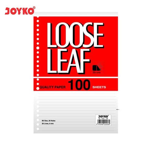 Jual Joyko B5-7026 Loose Leaf Kertas Binder [100 Lembar] - Putih di ...