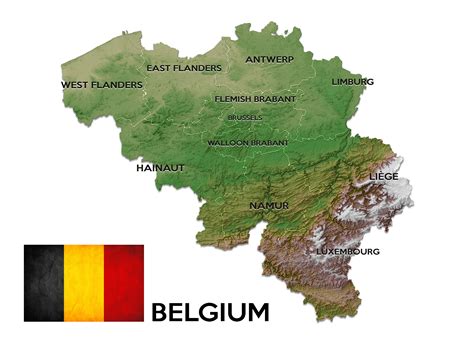 Belgium Relief Map