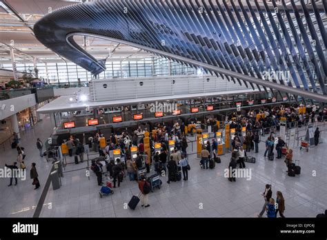 Check in area in terminal 2 in Franz Josef Strauß Munich Airport Stock ...