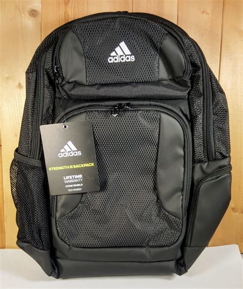 Adidas Strength III Backpack, Laptop Sleeve, Cooler Pocket, Black, TECH * NEW