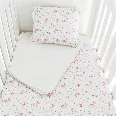 Unicorn Wishes Cotton Knit baby Cot Duvet Cover Set - Kids Cove