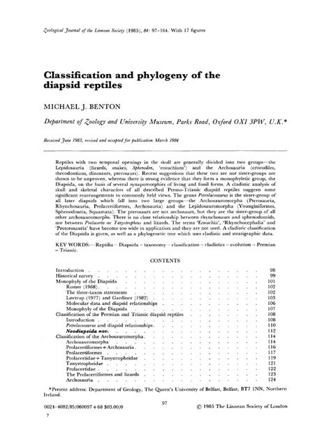 Diapsid: Classification and Phylogeny | PDF | Reptile | Science