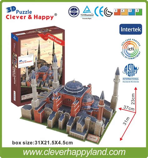 Aliexpress.com : Buy 2014 New clever&happy land 3d puzzle model Hagia Sophia paper puzzle diy ...