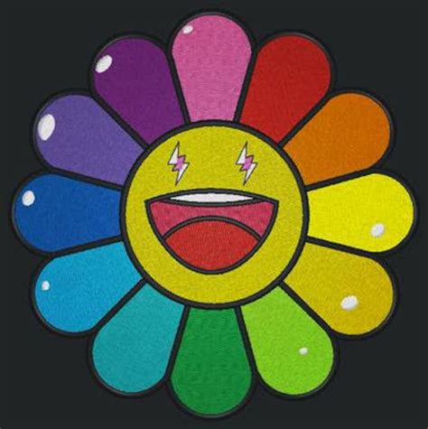 J Balvin Colores Flower Takashi Murakami File for Embroidery - Etsy