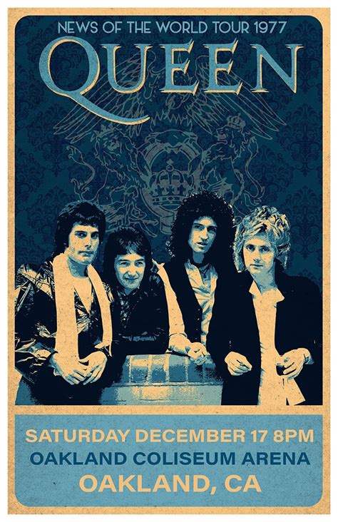 Queen Vintage Style Poster Queen Tour Poster Retro Rock Poster Vintage ...