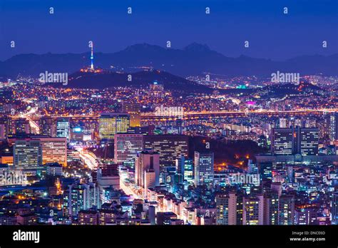 Seoul, South Korea city skyline nighttime skyline Stock Photo - Alamy