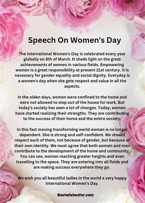 Women’s Day 2023 Beautiful Speech, Poem | Best Wishes | Speech on women ...