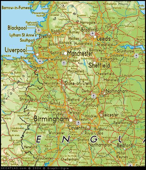 North West England Regions Map | United Kingdom Map Regional City Province