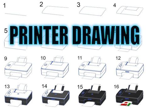 Printer drawing easy step by step with colour | How to drawing printer with colour | Easy ...