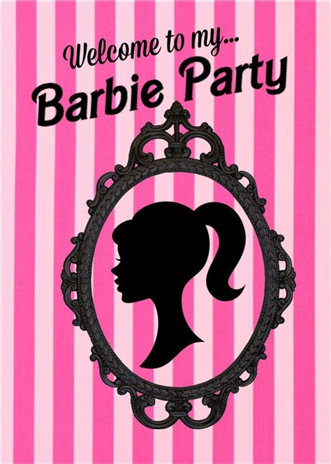 Barbie Birthday backdrop, EXPEDITED super fast Shipping included in cost, Barbie Birthday mirror ...