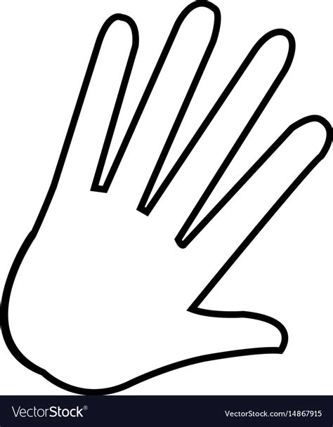 Hand palm human symbol outline Royalty Free Vector Image