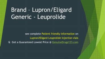 PPT – Leuprorelin Lupron Injection Ivf Cost, Dosage, Uses, Side Effects ...